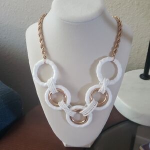 Chic Gold and White Necklace